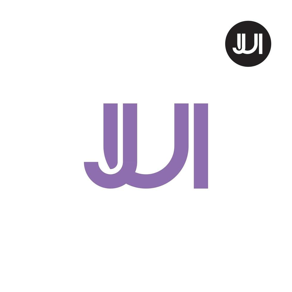 lettera jui monogramma logo design vettore