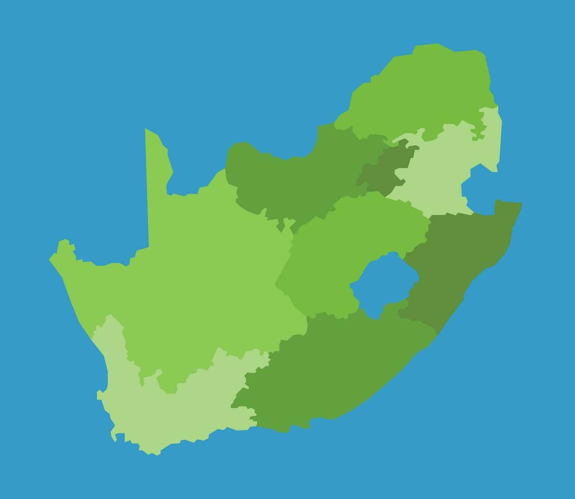 Sud Africa vettore carta geografica nel scala verde con regioni