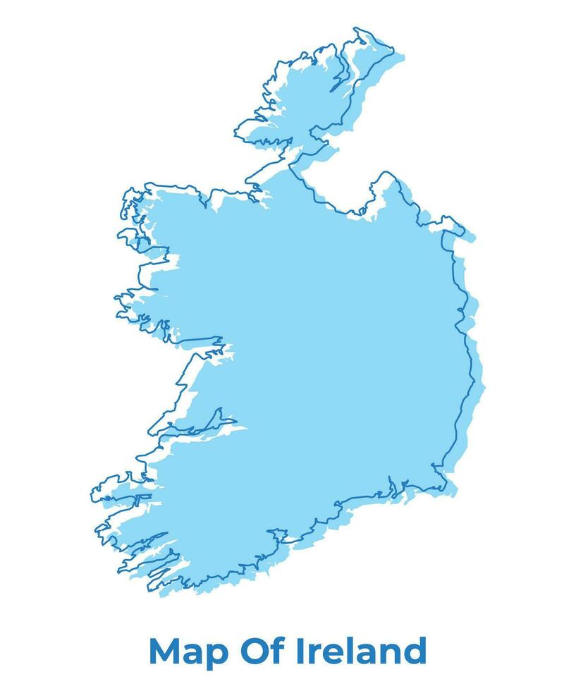 Irlanda semplice schema carta geografica vettore illustrazione