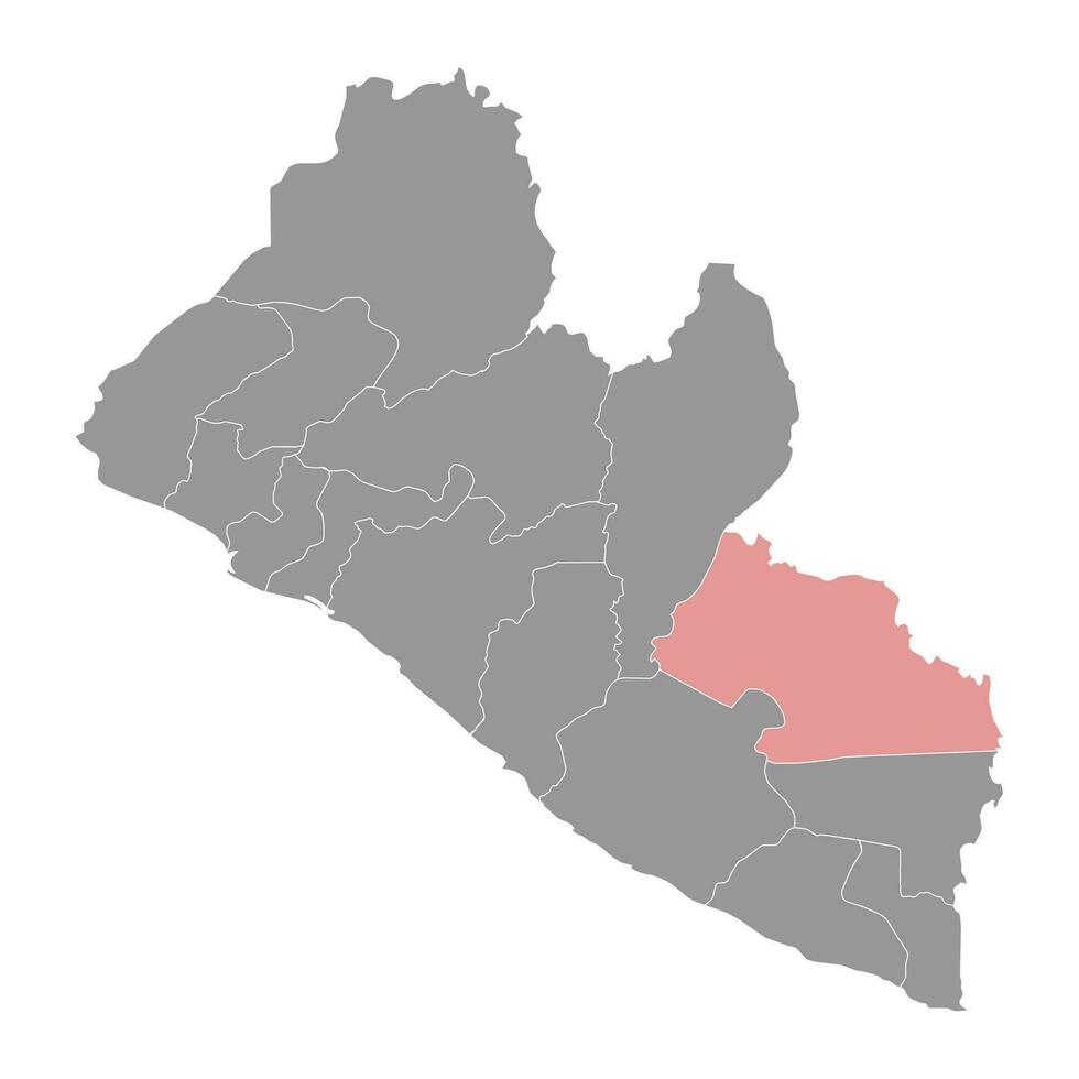 mille dollari gedeh carta geografica, amministrativo divisione di Liberia. vettore illustrazione.
