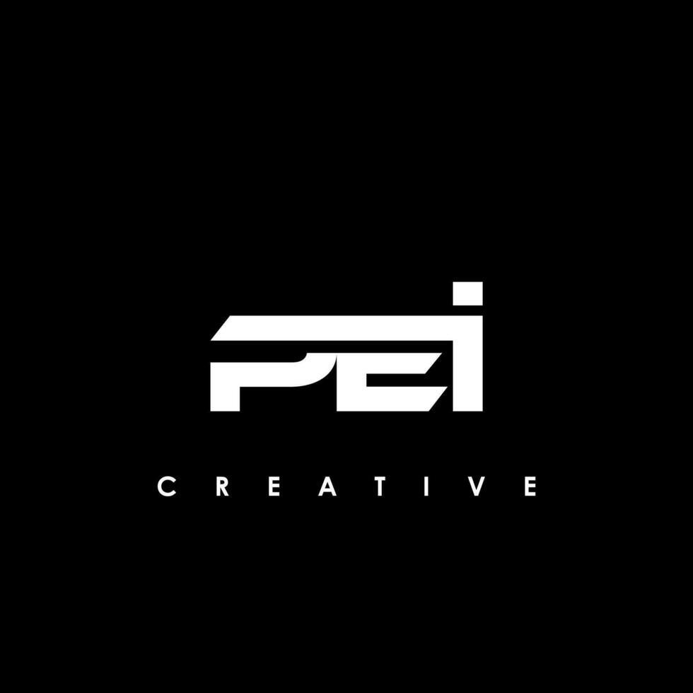 pei lettera iniziale logo design modello vettore illustrazione