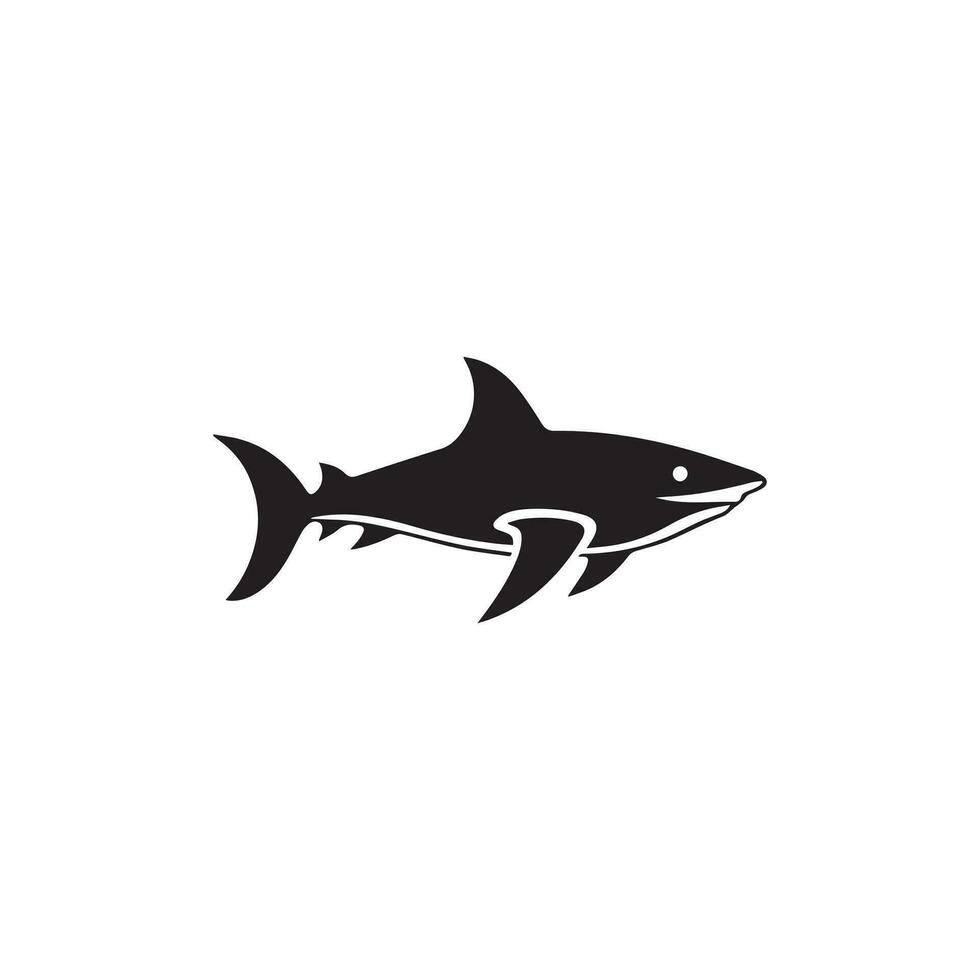 squalo icona su bianca sfondo. vettore illustrazione design.