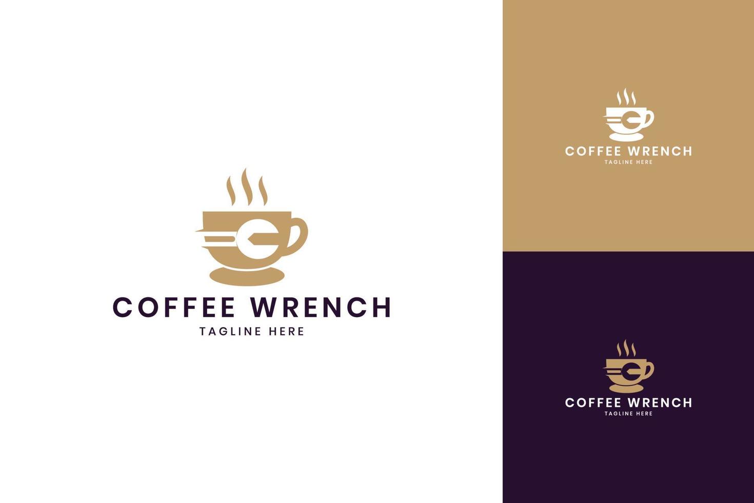 design del logo dello spazio negativo della chiave del caffè vettore