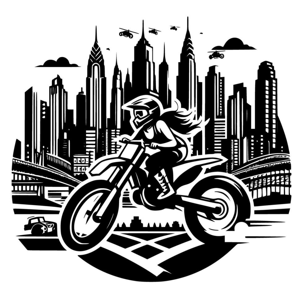 motocross supermoto sport da corsa Vintage ▾ illustrazione arte. logo motocross vettore