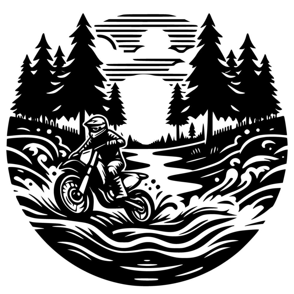 motocross supermoto sport da corsa Vintage ▾ illustrazione arte. logo motocross vettore