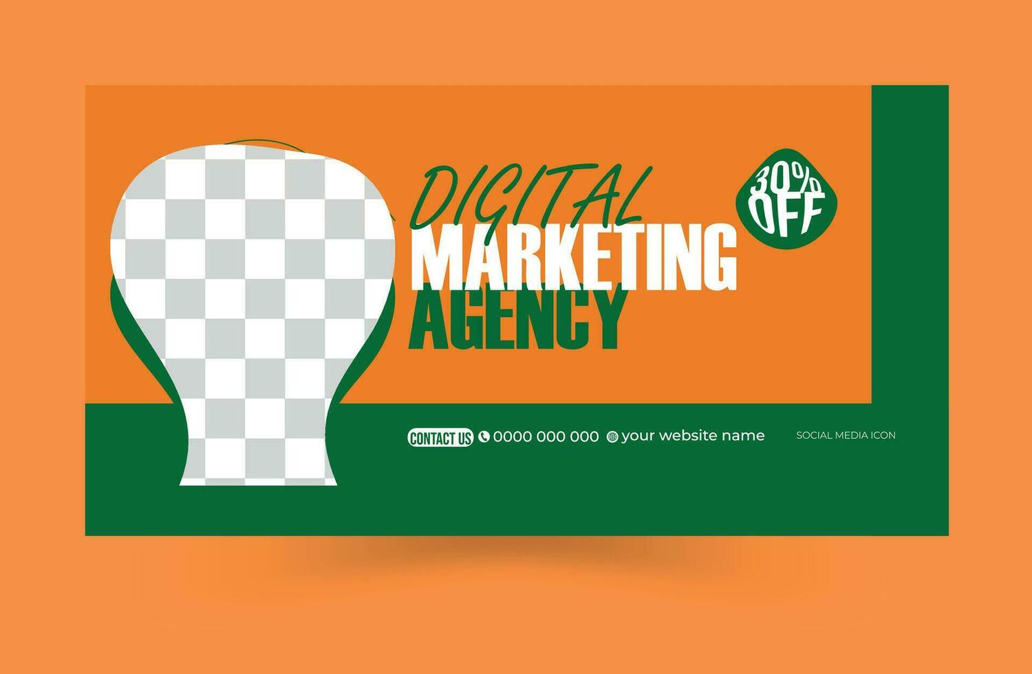 marketing agenzia sociale media copertina e bandiera modello design vettore