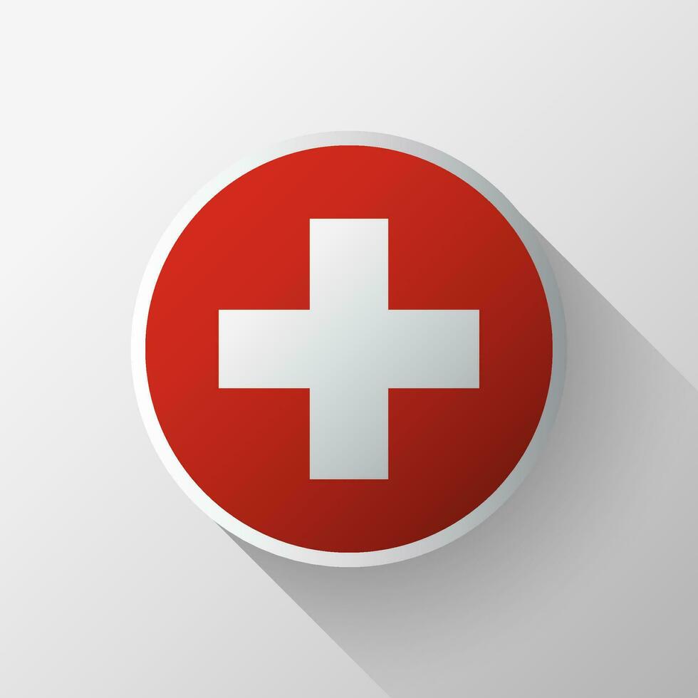 creativo Svizzera bandiera cerchio distintivo vettore