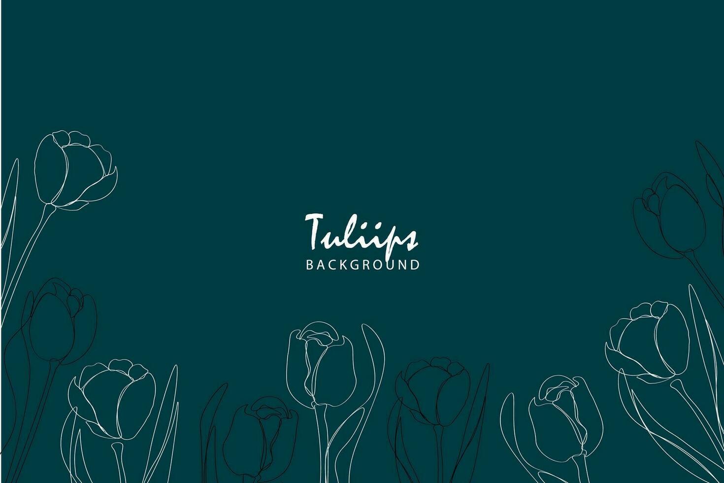 tulipani linea arti pianta mano disegnato vettore