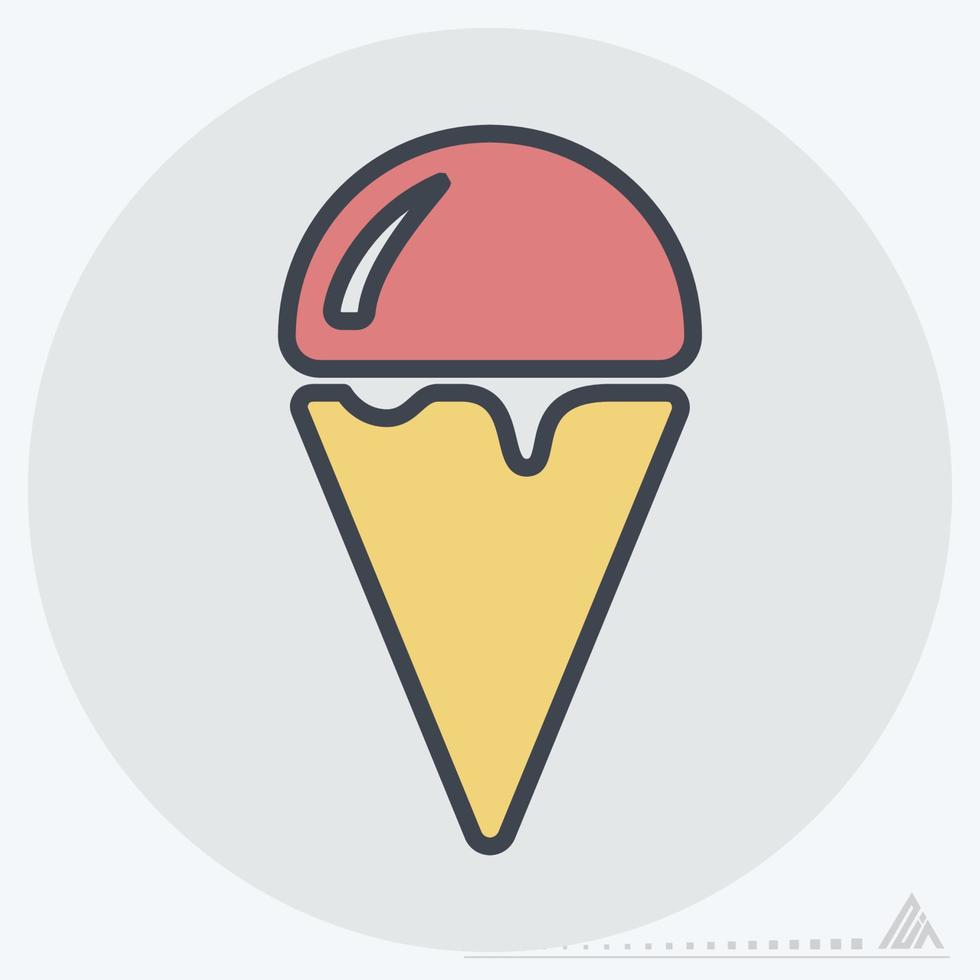 icona gelato - color mate style vettore