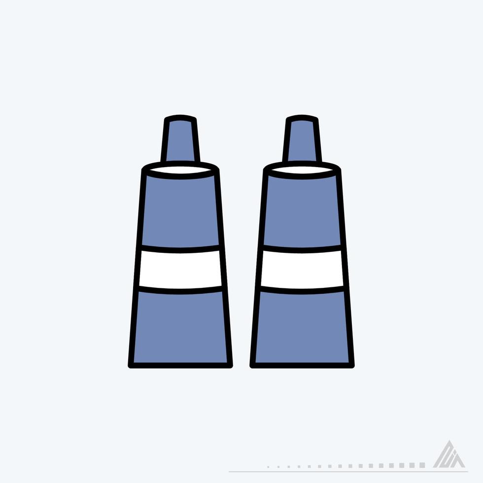 icona vettore di tubetti di vernice - stile blu scuro