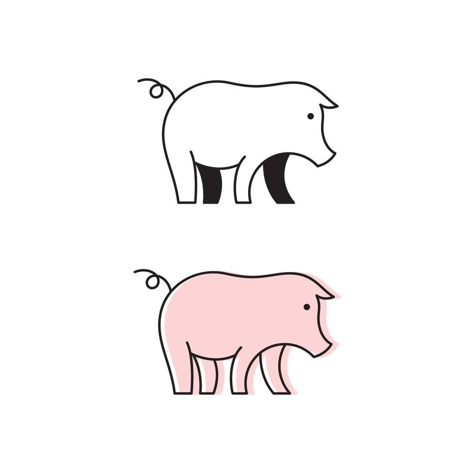 illustrazione dell'icona di vettore del modello di simbolo del maiale