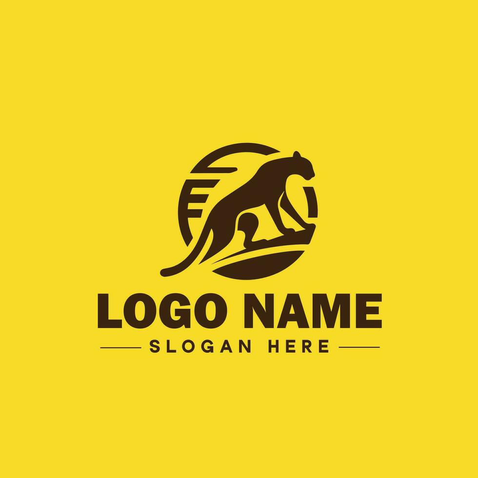 ghepardo animale logo e icona pulito piatto moderno minimalista attività commerciale e lusso marca logo design modificabile vettore