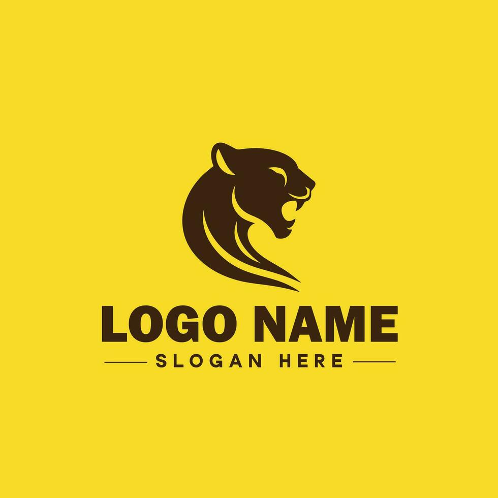 ghepardo animale logo e icona pulito piatto moderno minimalista attività commerciale e lusso marca logo design modificabile vettore