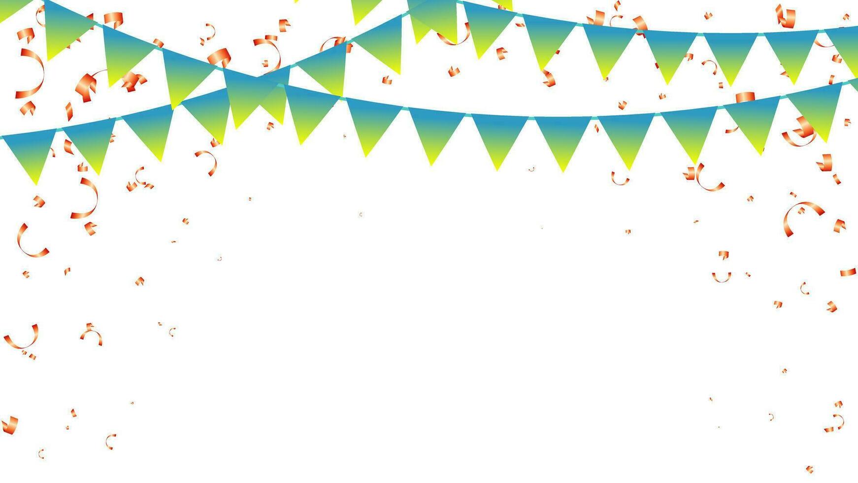 corda di blu e giallo triangolare bandiere per compleanno, festa e vacanza decorazione elementi vettore