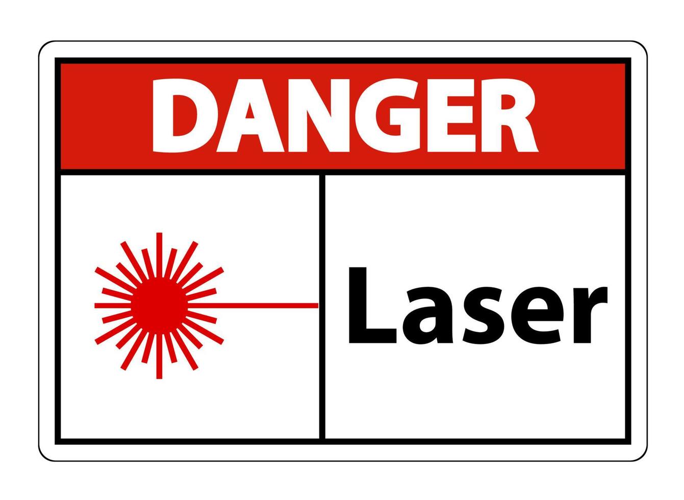 pericolo simbolo laser segno simbolo segno isolato su sfondo trasparente, illustrazione vettoriale