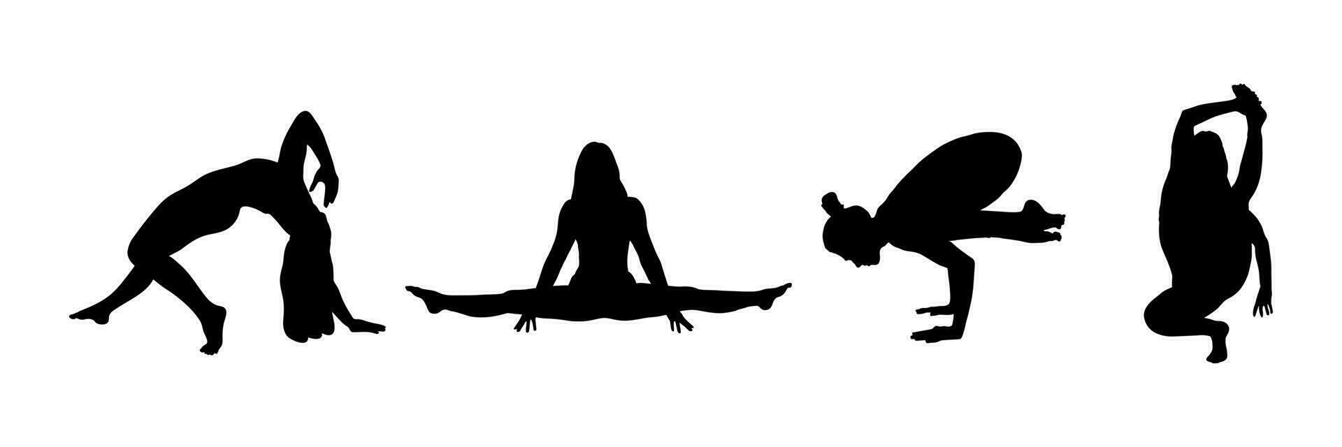 dettagliato colorato silhouette yoga vettore illustrazione. fitness concetto. ginnastica.