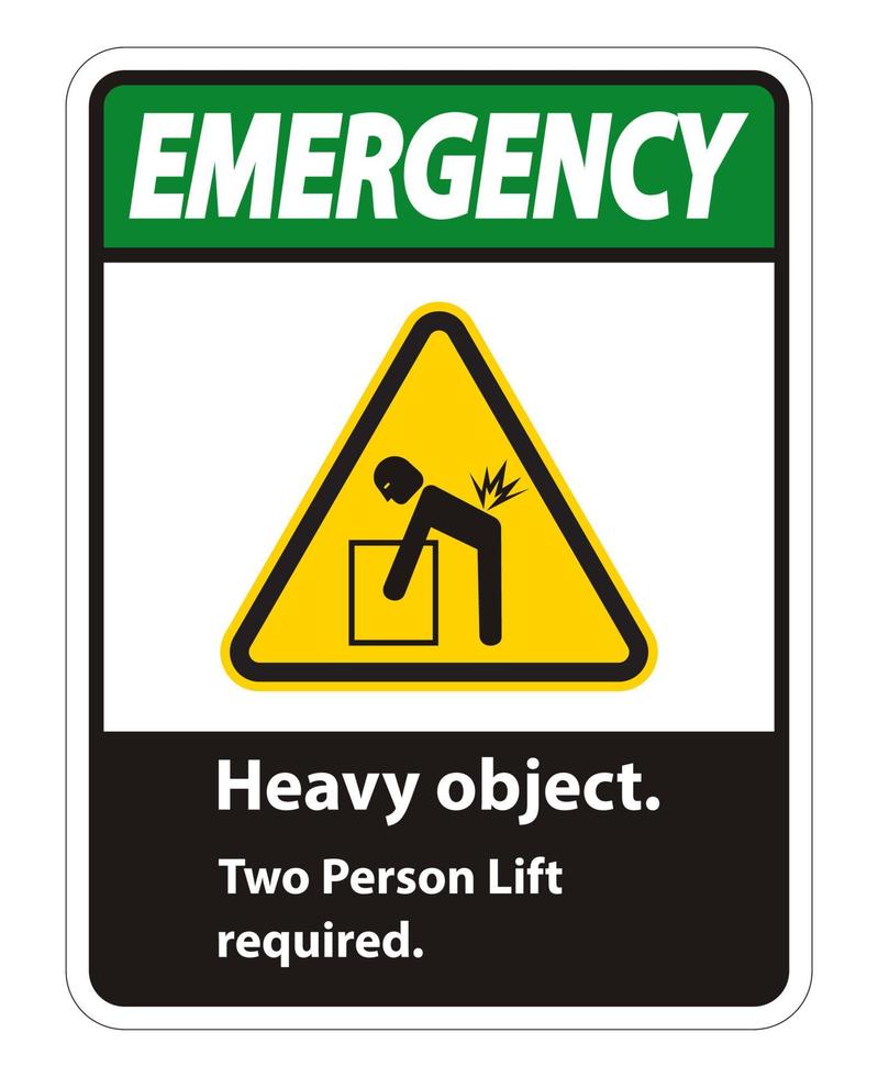 oggetto pesante, due persone ascensore richiesto segno isolato su sfondo bianco vettore