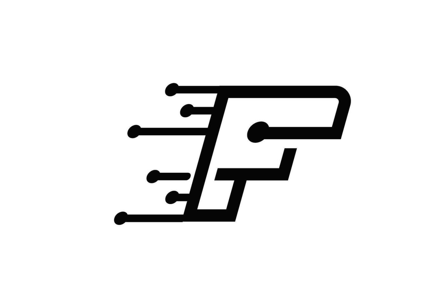 Tech f logo vettore