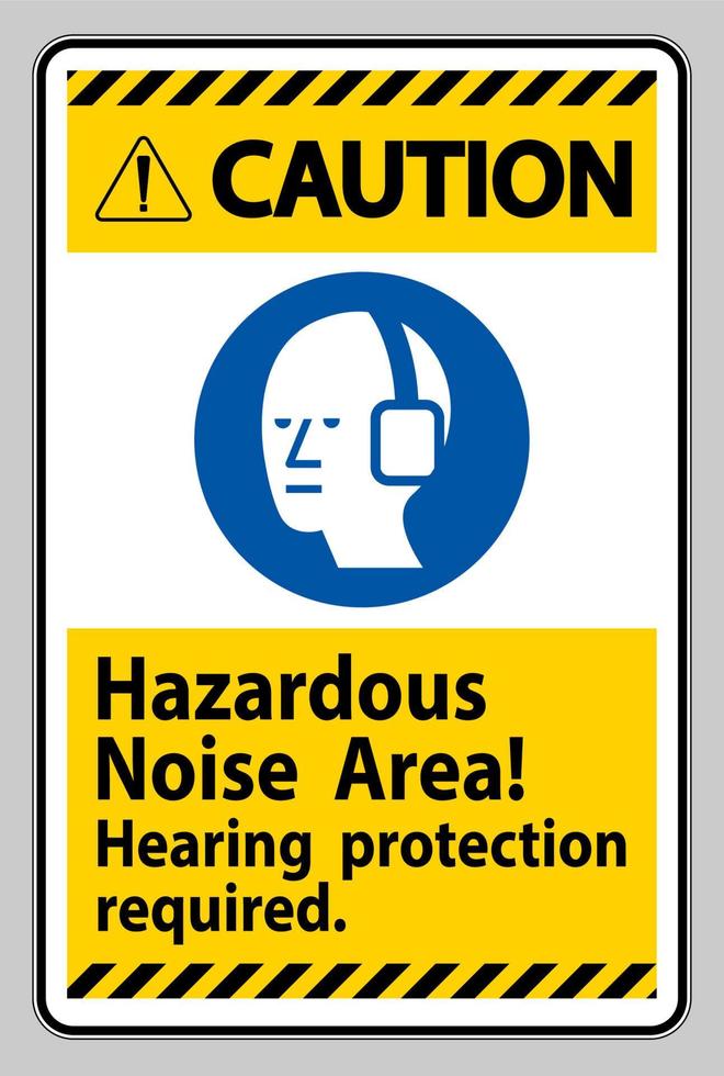 segnale di avvertenza area rumorosa pericolosa, protezione acustica richiesta vettore