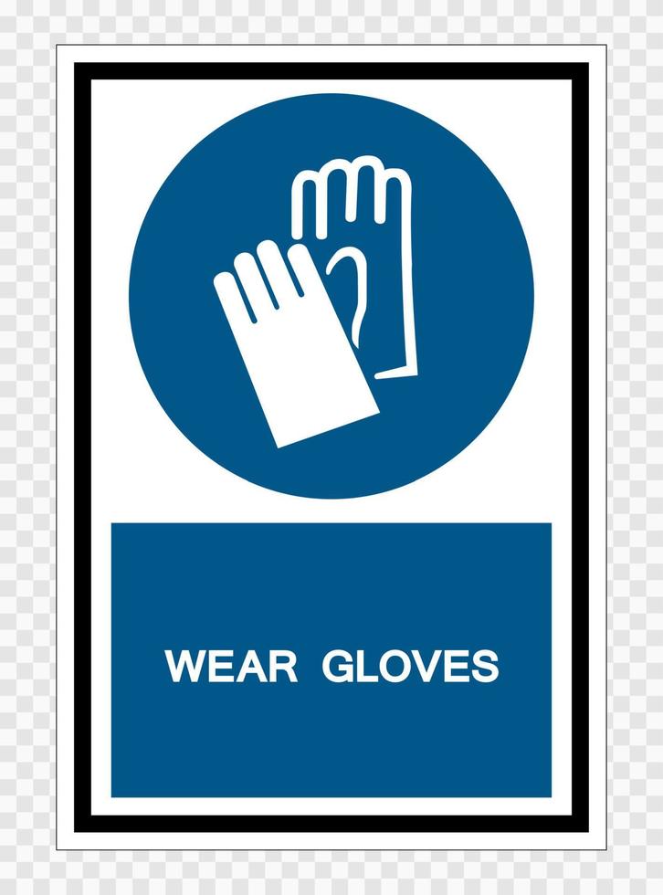 indossare guanti simbolo segno isolare su sfondo trasparente, illustrazione vettoriale