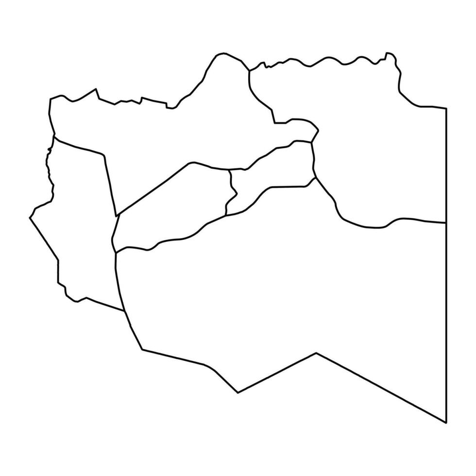 fezzan regione carta geografica, amministrativo divisione di Libia. vettore illustrazione.