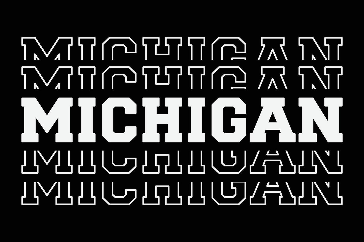 patriottico Stati Uniti d'America stato Michigan maglietta design vettore