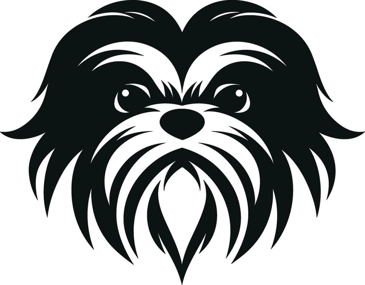 silhouette personaggio shih tzu cane, carino logo. vettore