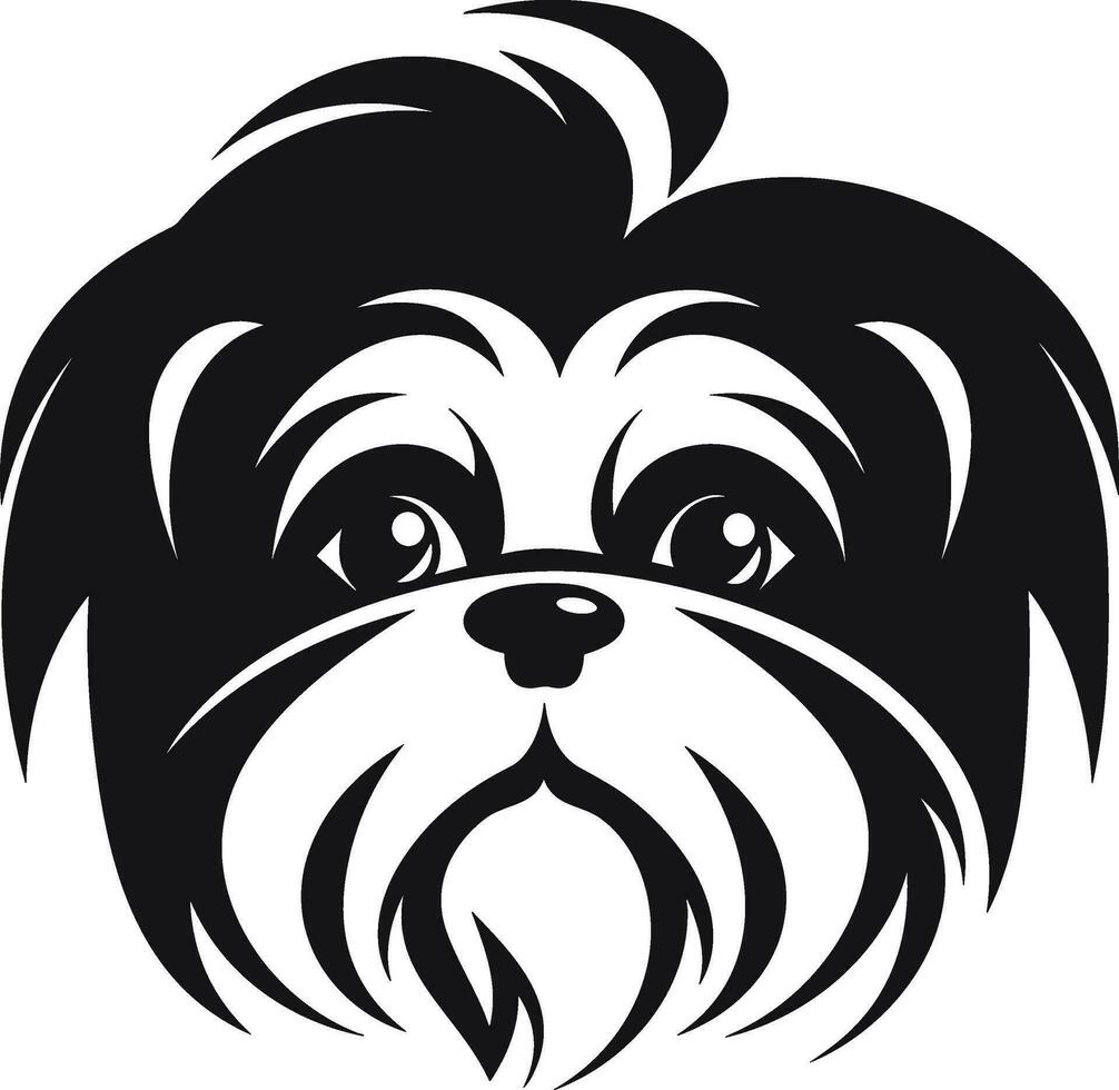 silhouette personaggio shih tzu cane, carino logo. vettore