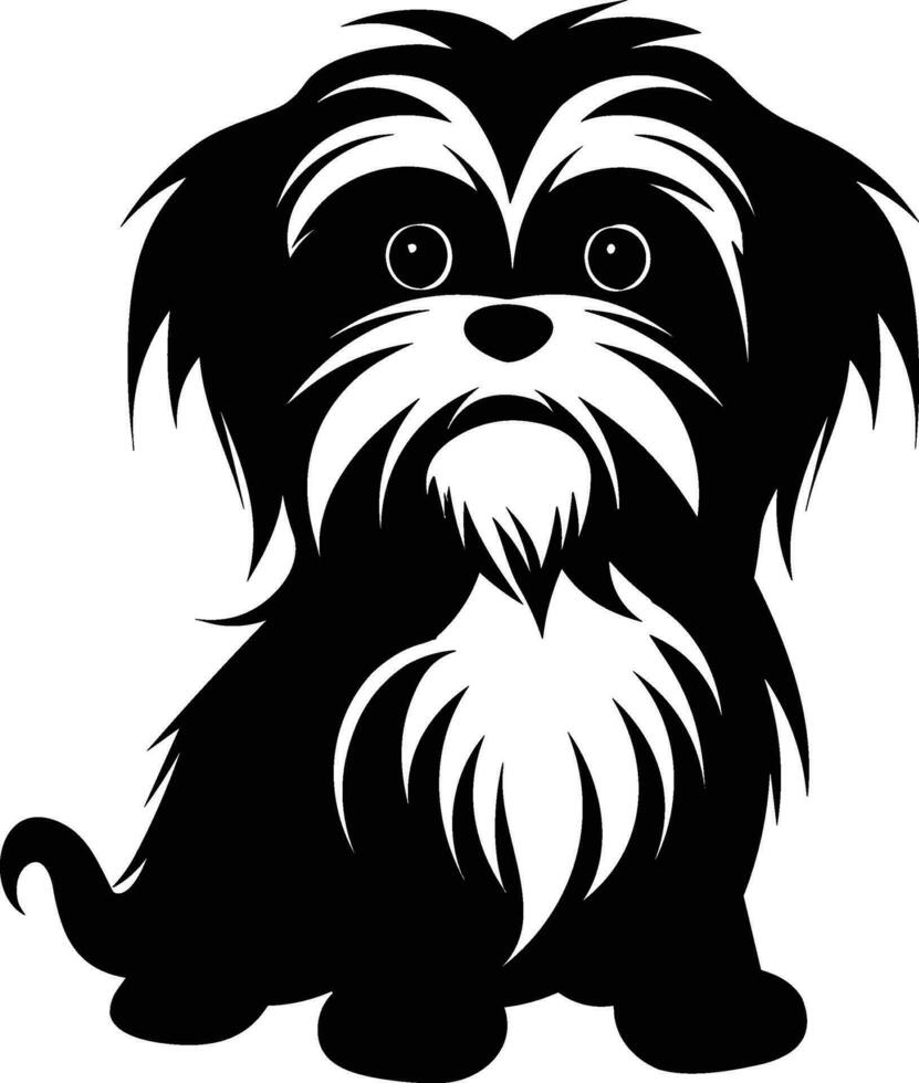 silhouette personaggio shih tzu cane, carino logo. vettore