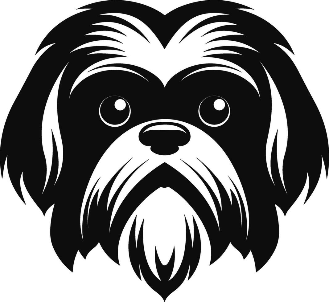 silhouette personaggio shih tzu cane, carino logo. vettore