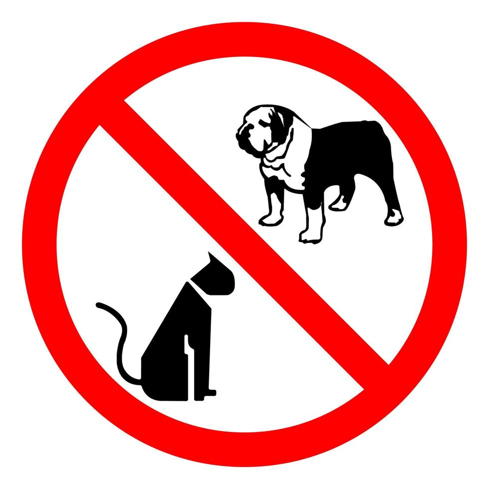 nessun animale domestico consentito simbolo su sfondo bianco vettore