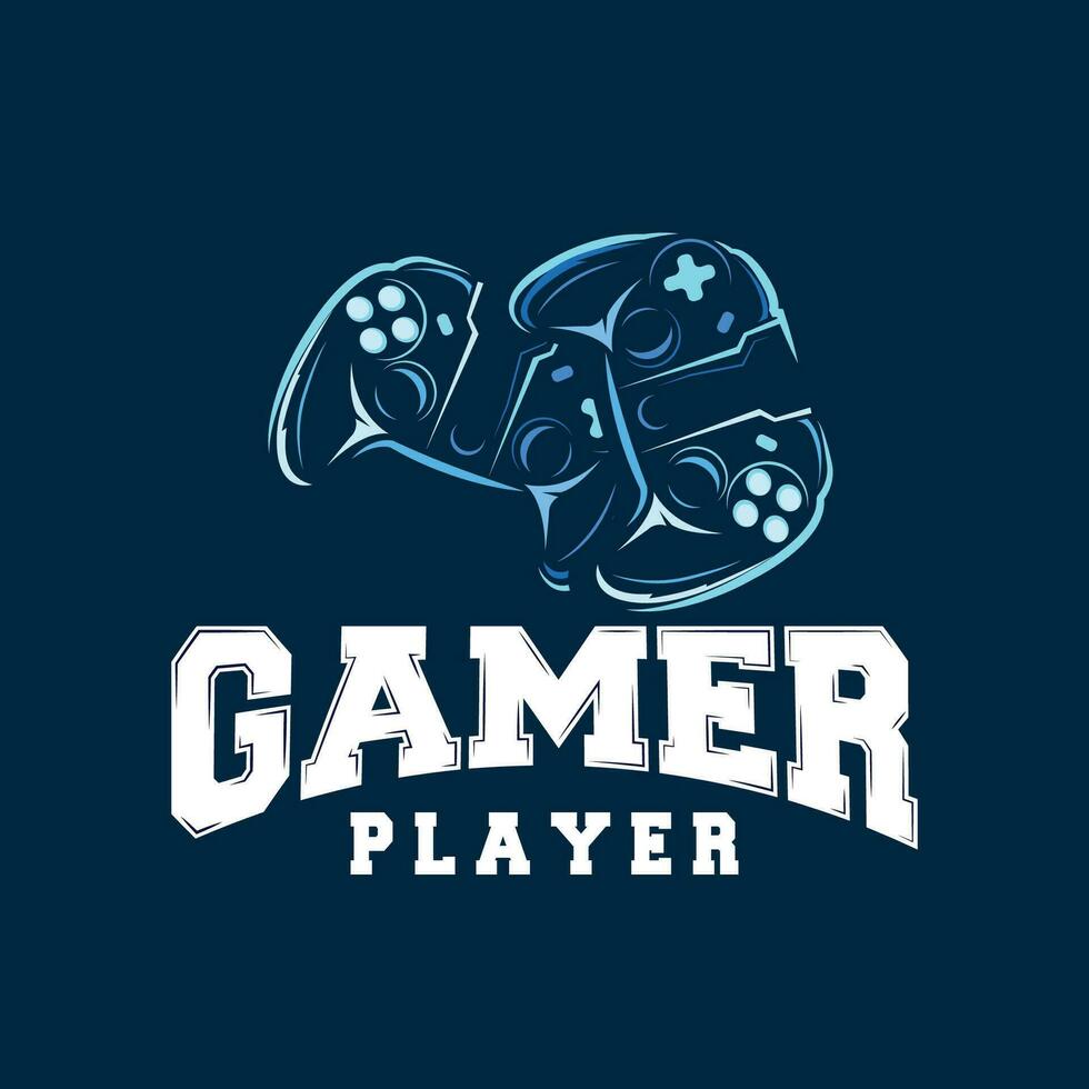 gioco consolle logo, gamer design gamepad illustrazione simbolo modello vettore