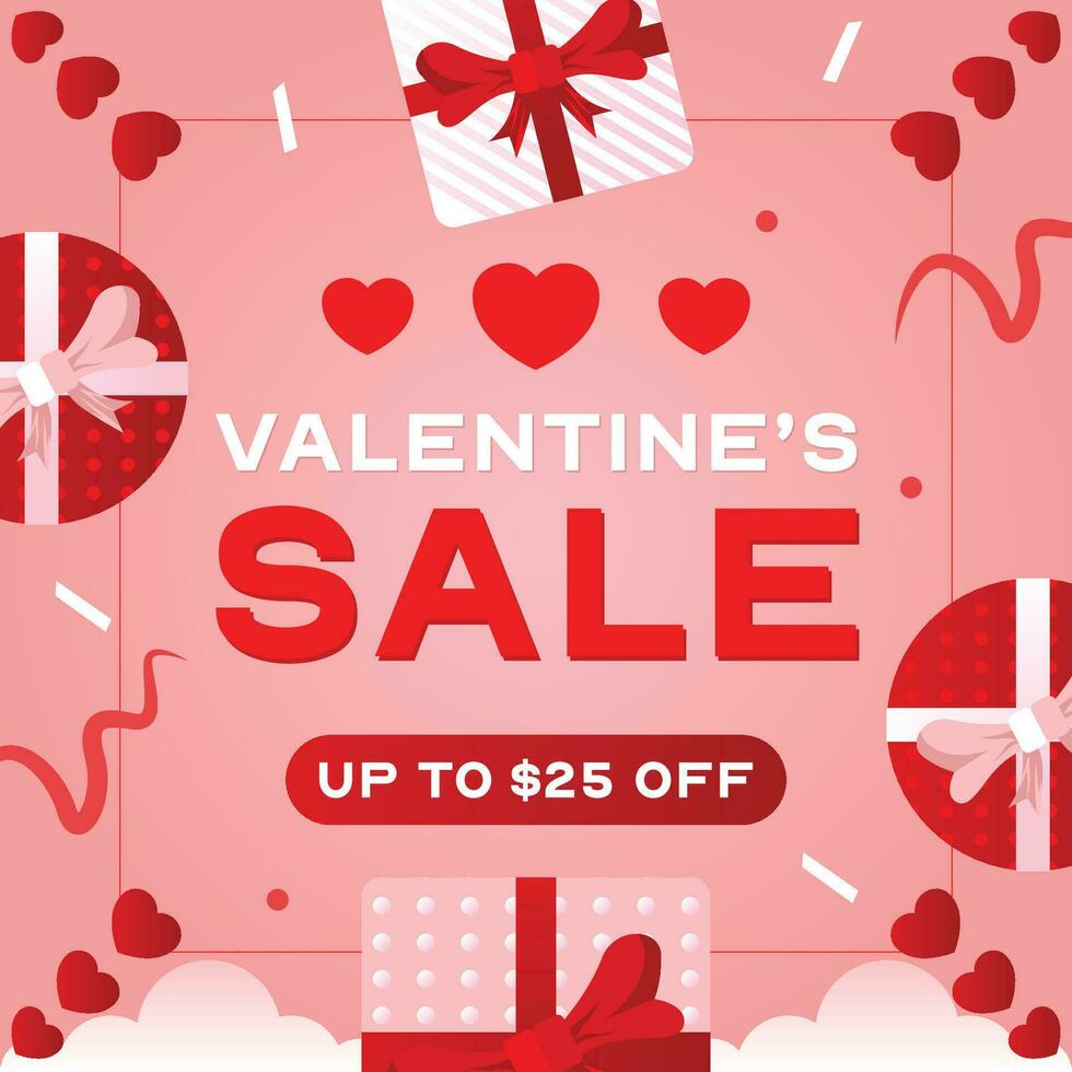 san valentino giorno promo illustrazione con regalo scatole vettore