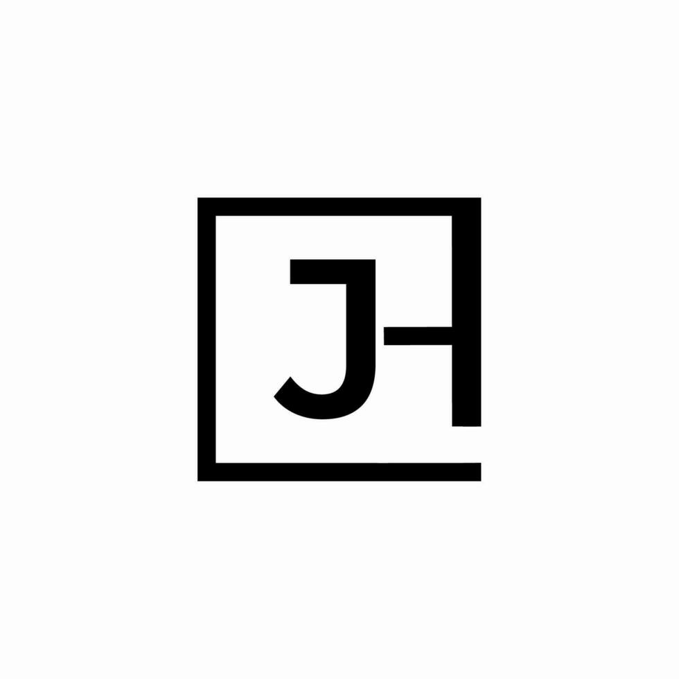 jh lettera logo disegno, j h. jh logo nero su bianca sfondo, iniziale lettera jh connesso cerchio maiuscolo monogramma logo. vettore