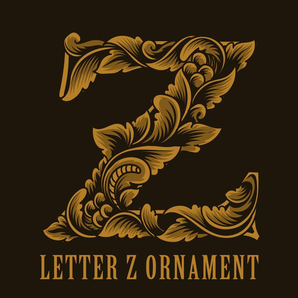 lettera z logo stile ornamento vintage vettore
