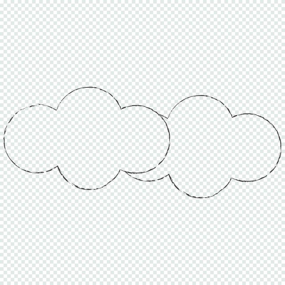 sognare nube o bolla testo modello nero colore isolato nel trasparente sfondo vettore