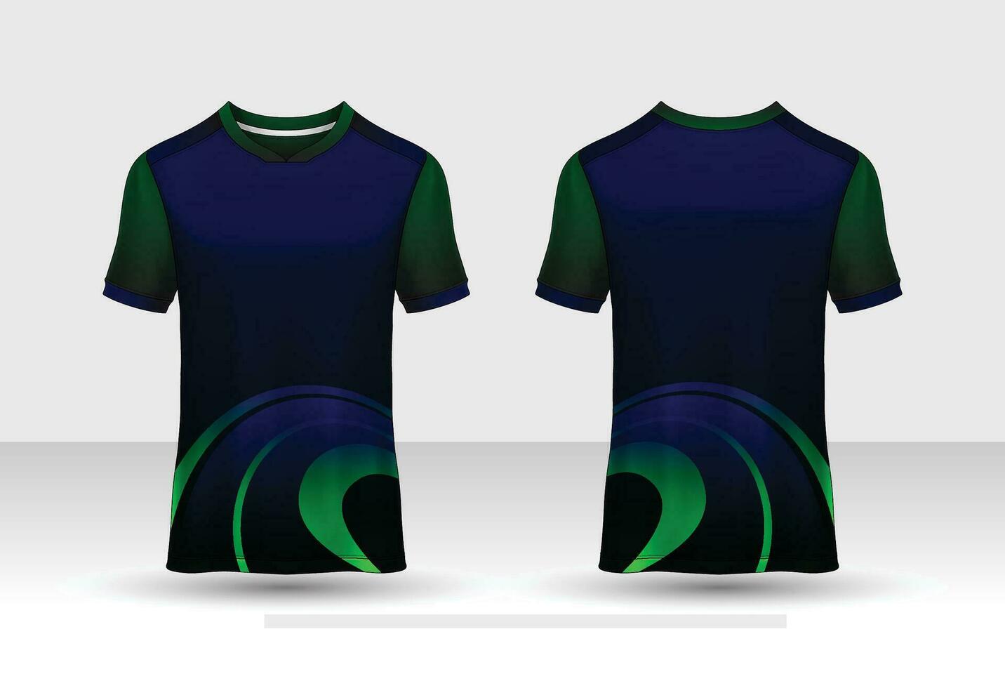 design della maglietta davanti e dietro. design sportivo per il calcio, le corse, il ciclismo, la maglia da gioco. vettore