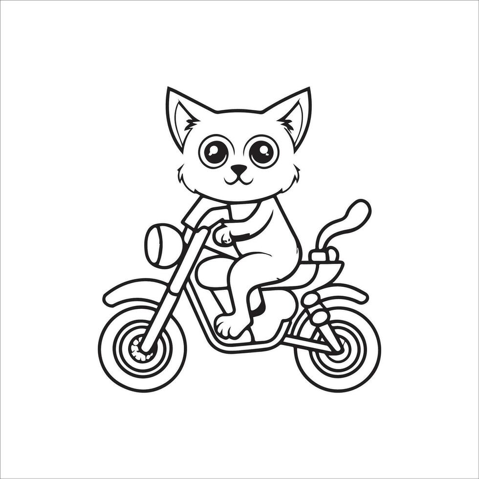 animale schema per carino gatto su un' motociclo vettore