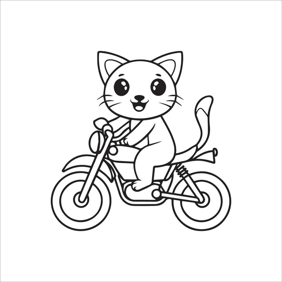 animale schema per carino gatto su un' motociclo vettore