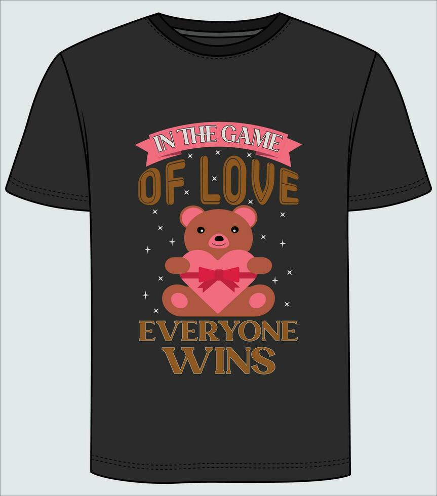 design della maglietta di san valentino vettore