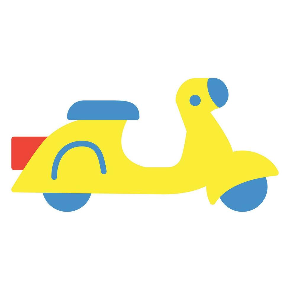 scooter icona o logo illustrazione piatto colore stile vettore