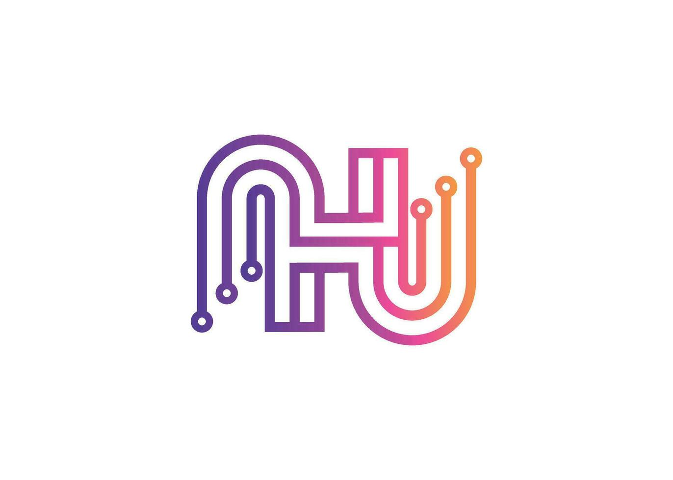 lettera h tecnologia vettore monogramma logo design modello. lettera h molecola, scienza e bio tecnologia vettore logo