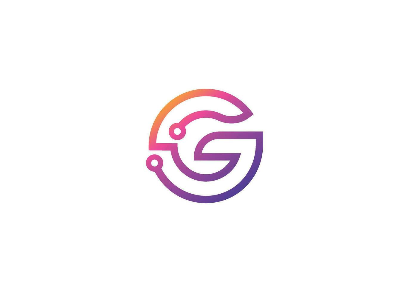 lettera g tecnologia vettore monogramma logo design modello. lettera g molecola, scienza e bio tecnologia vettore logo
