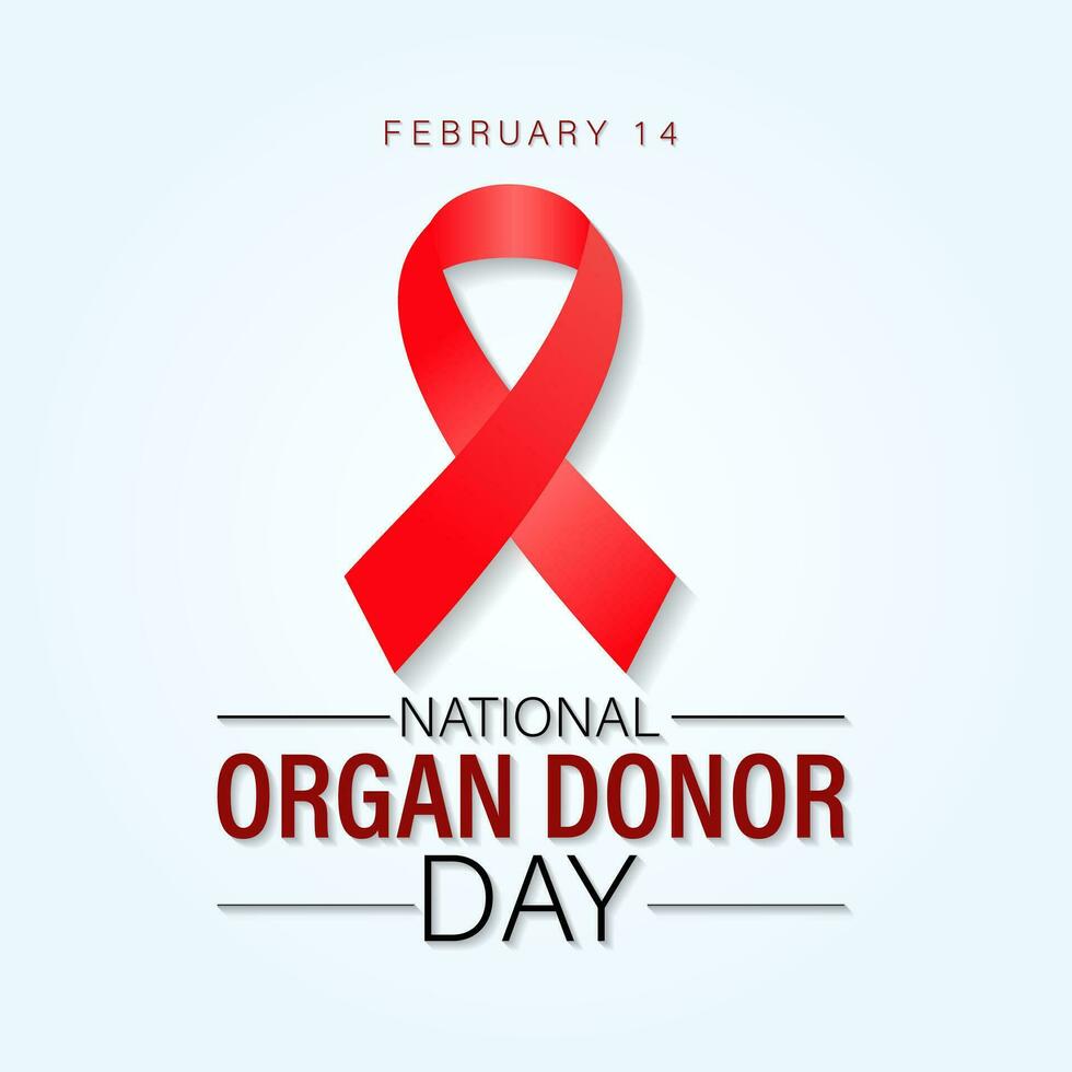 nazionale organo donatore giorno osservato ogni anno su febbraio 14 . donatore giorno obiettivi per aumentare consapevolezza di il abitare. vettore illustrazione