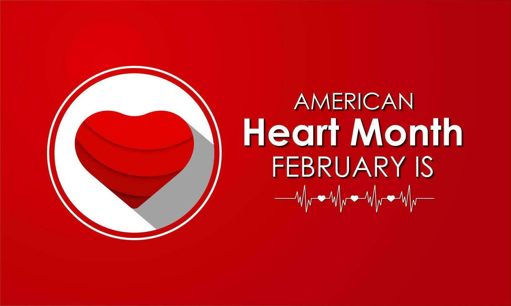 vettore illustrazione di febbraio è americano cuore mese.per striscione, volantino, manifesto design modello.