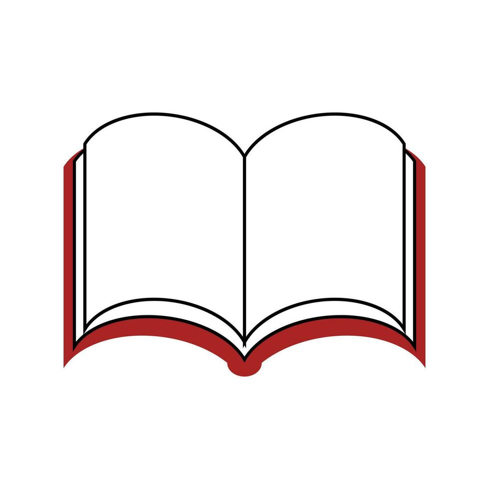 libro Aperto icona Immagine vettore illustrazione design rosso e nero e bianca