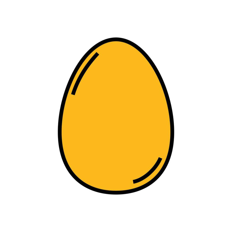 uovo icona. vettore illustrazione di un' giallo uovo su un' bianca sfondo. cibo icona design elementi. cibo simbolo grafico per il tuo design necessità.