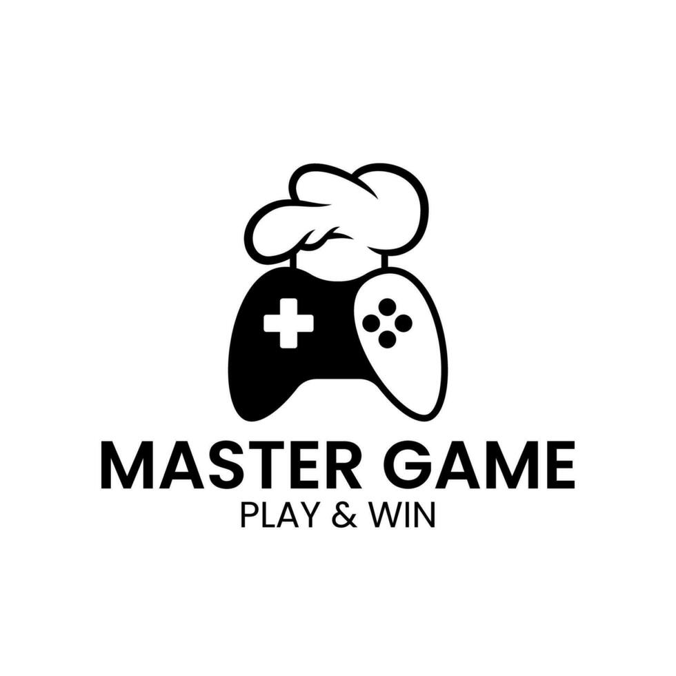 maestro gioco logo, capocuoco gamer logo. vettore