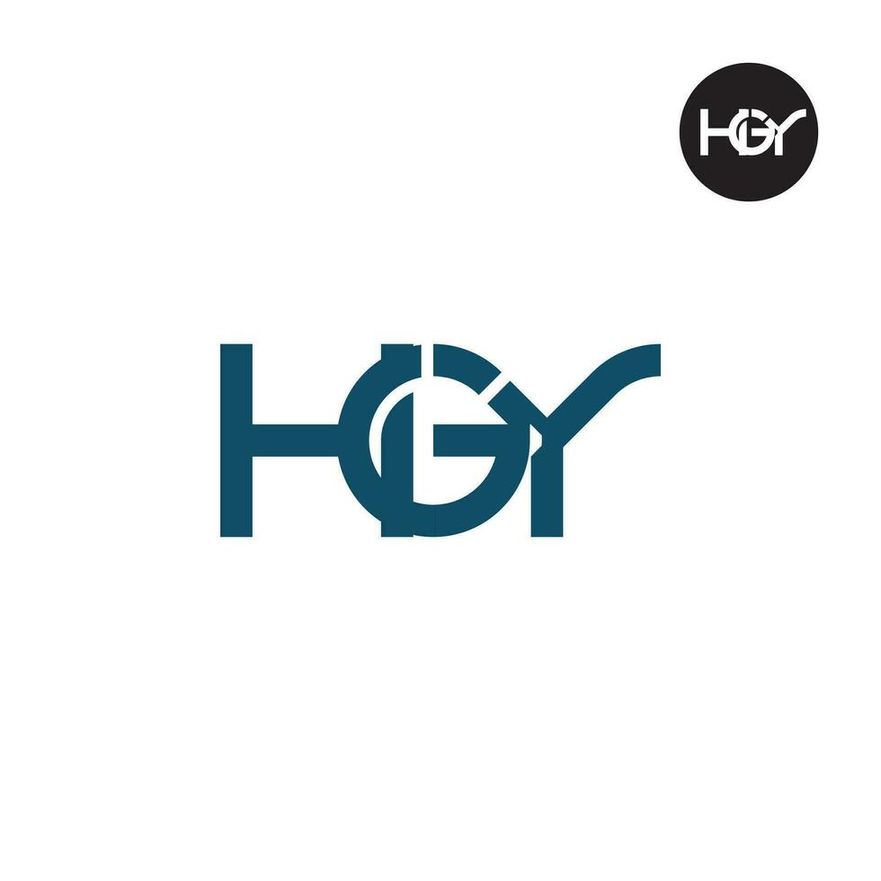 lettera hgy monogramma logo design vettore