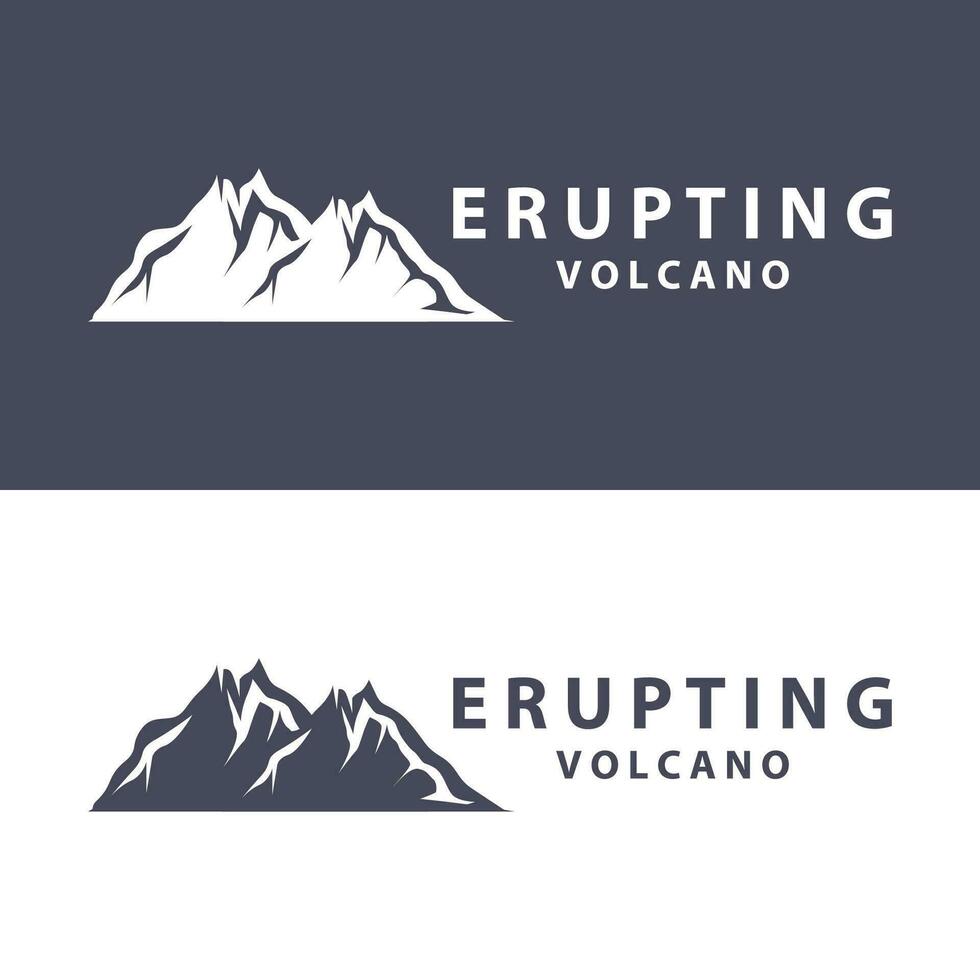 vulcano logo design ispirazione naturale scenario vulcano eruzione montagna elegante premio vettore